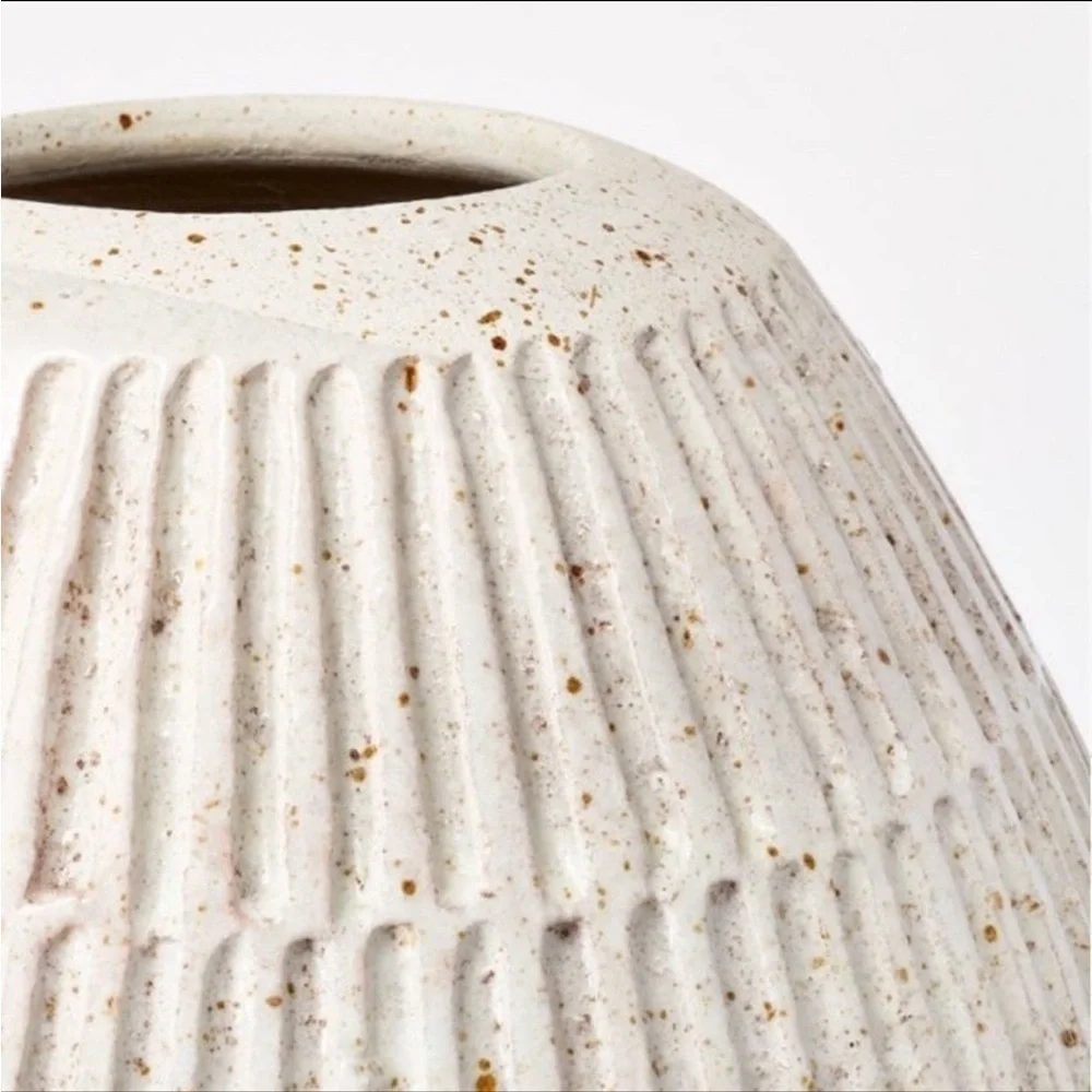 Studio McGee Carved Vase Cream Small